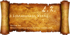 Lichtenstein Kitti névjegykártya